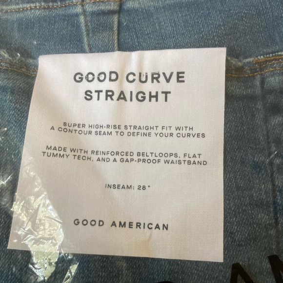 Good American Soft-tech Good Curve Straight Jeans Size 16 - Picture 10 of 11